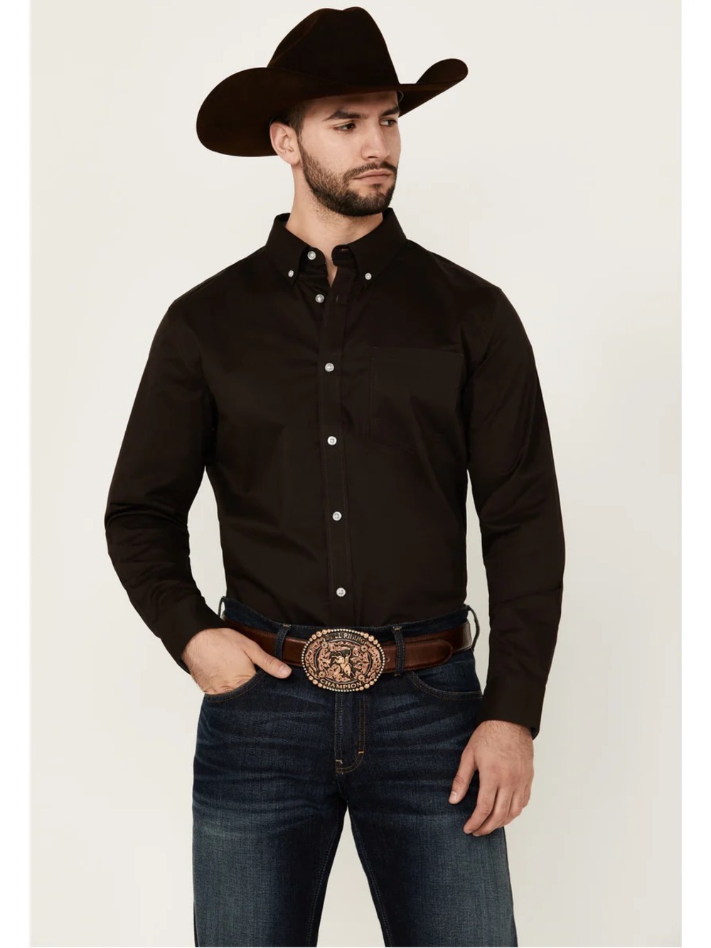 Cody James Men's Brown Long-Sleeve Casual Button-Down Shirt Western NWT
